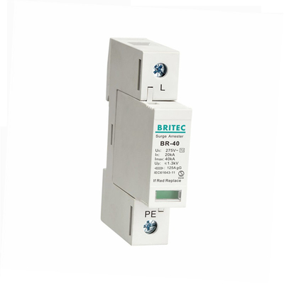 BR-40 4P 40kA เครื่องป้องกันการหยุดกระแสไฟฟ้าระยะ 3 เครื่องป้องกันฟ้าคะนองระยะ spd tuv เครื่องป้องกันกระแสไฟฟ้าระดับ 2