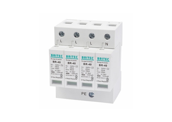 40ka เครื่องป้องกันการกระชับกระแสไฟฟ้า AC Over Voltage Lightning Arrester