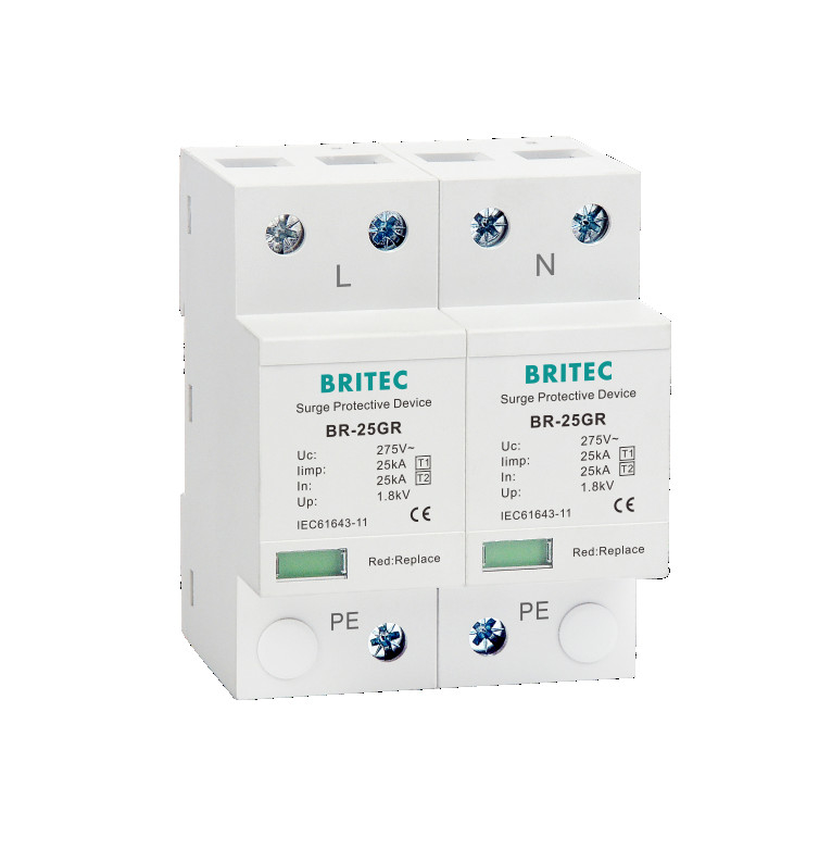 BR-25GR 2P Spd Surge Protector Lightning Arrester Protection surge Suppressor 2P 3p Class I เครื่องป้องกันฟ้าคะนอง