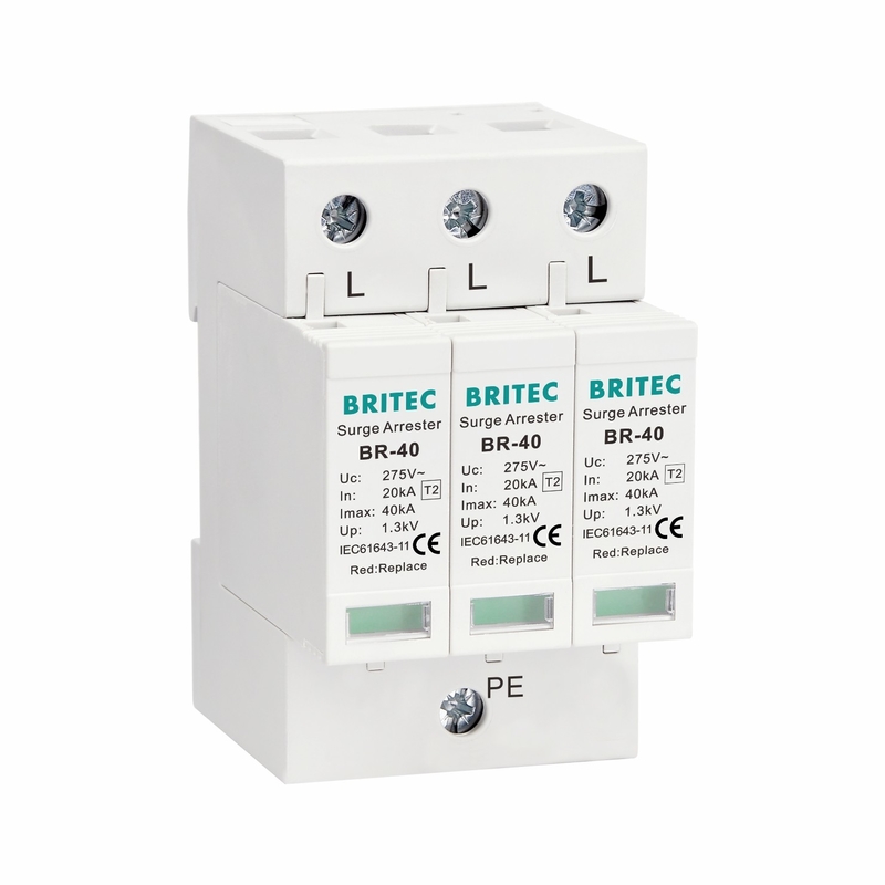 อุปกรณ์ป้องกันไฟกระชาก BRITEC Type 2 20kA 40kA 3P Class C OEM รองรับ