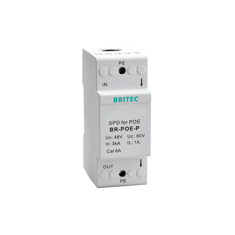 BR-POE-P Signal Surge Arrestor poe ethernet จีน หน่วยป้องกันการระบาดของข้อมูล cat 6 48v