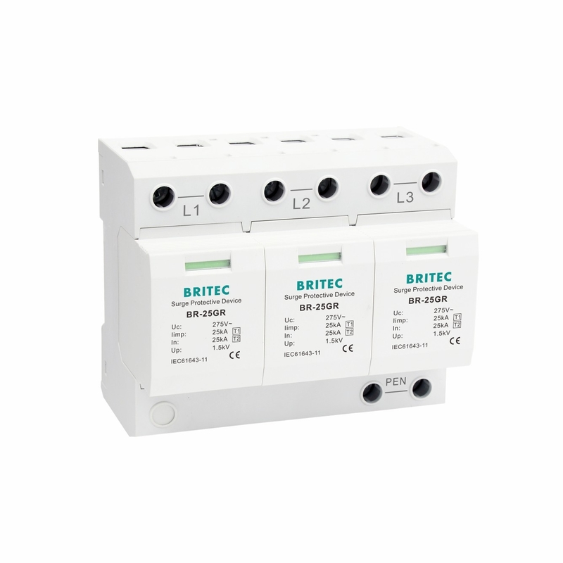 BRITEC Spd Surge Protector BR-25GR 3P 25kA สามระยะ ประเภท 1 ประเภท 1