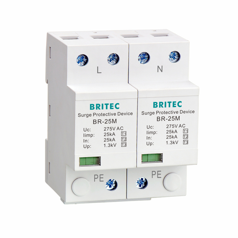 BR-25M 2P Lightning T1+T2 อุปกรณ์ป้องกันไฟกระชาก B+C SPD 25kA อุปกรณ์ป้องกันไฟกระชาก spd