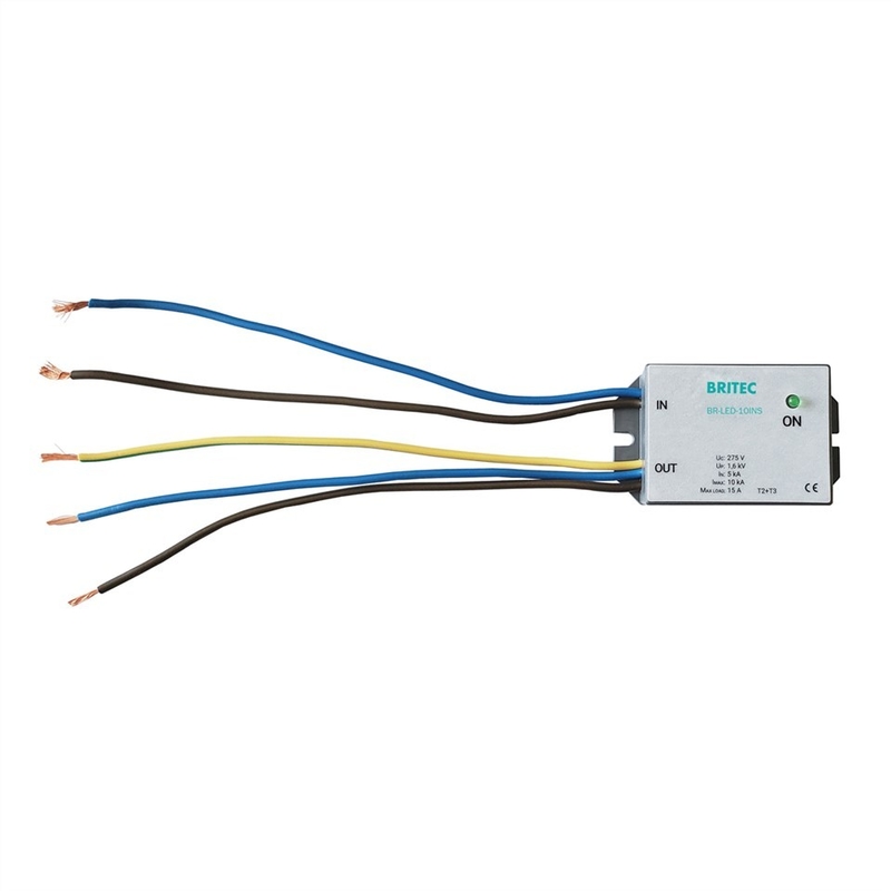 อุปกรณ์ป้องกันไฟกระชากสำหรับให้แสงสว่าง 275V 10kA Led Street Light LED Spd For Light Bulb Roadway lighting