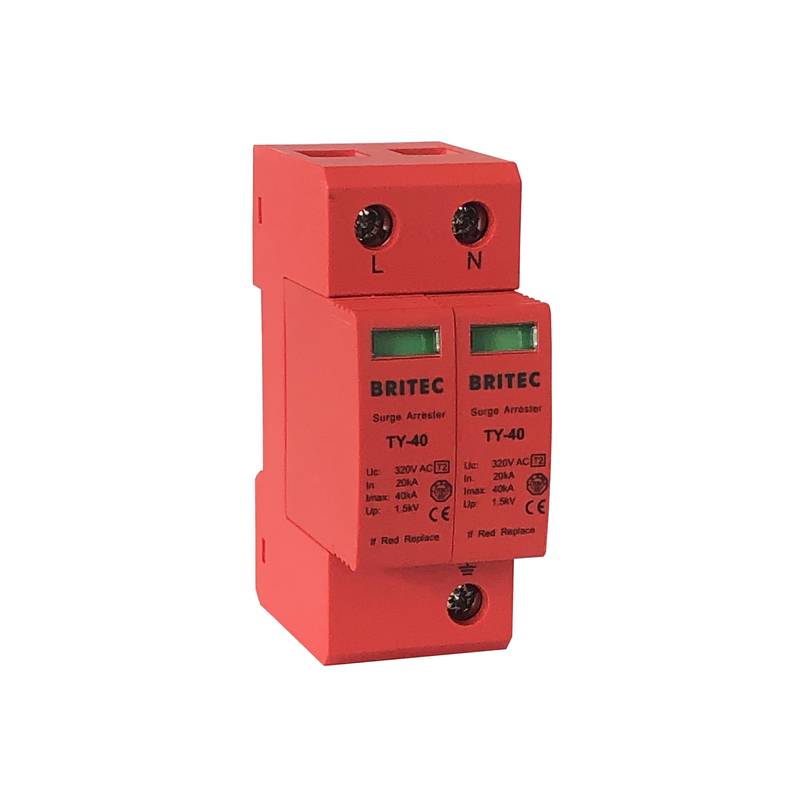 อุปกรณ์ป้องกันไฟกระชาก AC 40kA 320V Type 2 อุปกรณ์ป้องกันไฟกระชาก Lightning Arrestors