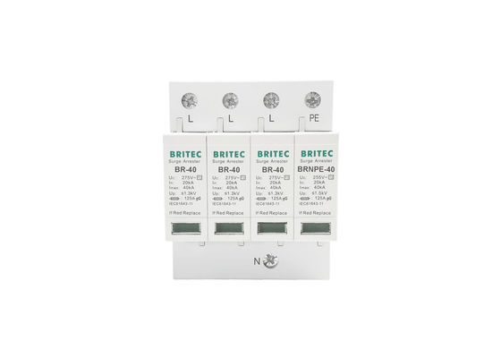40kA 275V/255V อุตสาหกรรม DIN Rail 3 Phase Type 2 SPD เครื่องป้องกันการกระตุ้น