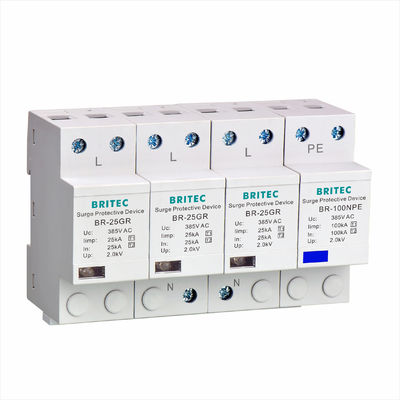 BRITEC BR-50GR 275 2P Spd 50kA Type 1 อุปกรณ์ป้องกันไฟกระชาก Ac Din Rail Surge Arrester อุปกรณ์ป้องกันไฟกระชาก