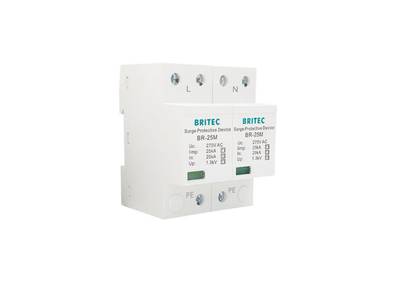 25kA 275V Din Rail Surge Arrester SPD Single Phase Surge Protector พร้อมเทคโนโลยี MOV