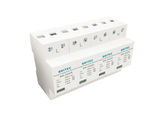 CE TUV 50KA 4 Pole AC Surge Protector ป้องกันกระแสไฟฟ้า จับกระแสไฟฟ้า