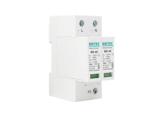 Lightning Arrester Class II Imax 40kA 2P 20-40kA DIN Rail ป้องกันไฟกระชากแรงดันไฟเกิน SPD