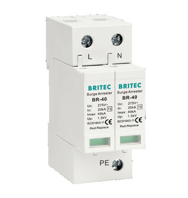 BR-40 3P ประเภท 2 Spd Surge Arrester Lightning Arrester surge Protection Device 275v เครื่องป้องกันสายฟ้า