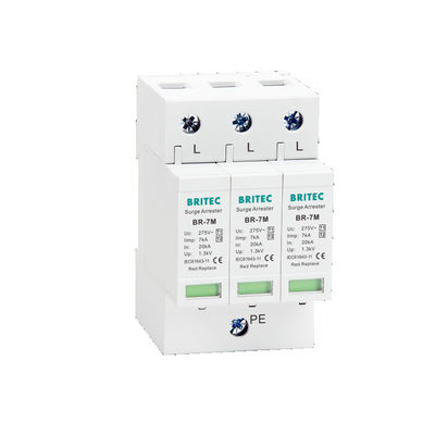 BR-7M 4P 7ka T1+T2 อุปกรณ์ป้องกันกระแสไฟฟ้า จับสายฟ้า SPD Spd อุปกรณ์ป้องกันกระแสไฟฟ้า อิเล็กทรอนิกส์