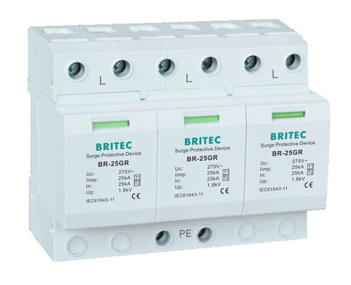 BRITEC BR-25GR 1P 25kA Type 1 Surge Arrester spd อุปกรณ์ป้องกันไฟกระชาก Thunder Protector
