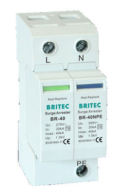 อุปกรณ์ป้องกันไฟกระชาก BRITEC BR-40 4P อุปกรณ์ป้องกันไฟกระชากสามเฟส ตัวป้องกันฟ้าผ่า ผู้ผลิตอุปกรณ์ป้องกันไฟกระชากของจีน