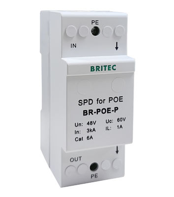 BR-POE-P 48V Data Surge Protector cat 6 POE Power Over Ethernet อุปกรณ์ป้องกันการกระจายไฟ spd spd rj45 poe