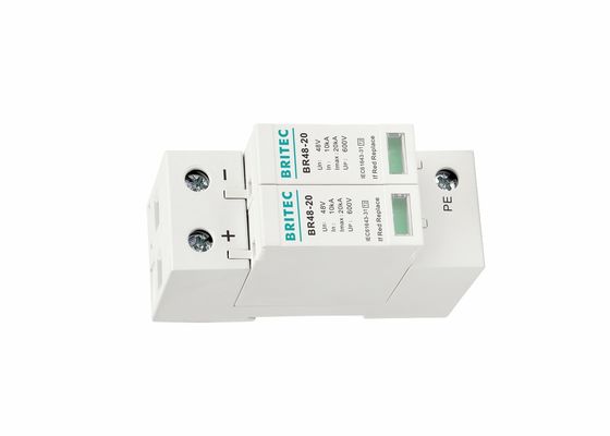อุปกรณ์ป้องกันไฟกระชาก DC 20 KA Class II DIN Rail 48V SPD พร้อมใบรับรอง CE