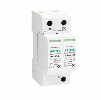 BR-40-24 T2 เครื่องป้องกันการกระชับกระชับกระชับ 40kA 24V SPD พร้อมอุปกรณ์ปิด UL94-V0 แบบเทอร์โมพลาสติกสําหรับกระชับกระชับกระชับกระชับกระชับกระชับกระชับกระชับกระชับกระชับกระชับกระชับกระชับกระชับกระชับกระชับกระชับ