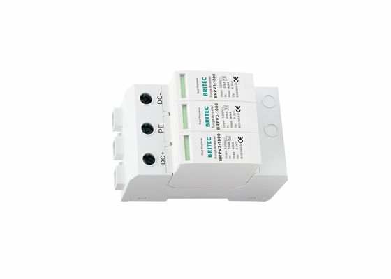 1000VDC 3P โซลารี โฟโตวอลเตอิก ป้องกันกระแสไฟฟ้า ระบบ PV SPD 35mm Din Rail การติดตั้ง