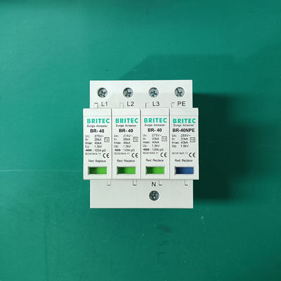 BR-40 3P+1 DIN Rail Mount Surge Protection Device 275V ผู้ผลิตเครื่องป้องกันการกระชับกระชับกระชับ