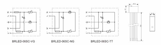 BRLED-06SC อุปกรณ์ป้องกันการกระชับไฟ LED 6kA 275V