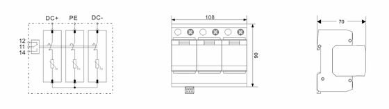 BRPV3-1000-12.5 อุปกรณ์ป้องกันไฟกระชาก PV 1000V Type 1 สำหรับแผงโซลาร์เซลล์ อุปกรณ์ป้องกันไฟกระชากราง DIN ป้องกันฟ้าผ่า