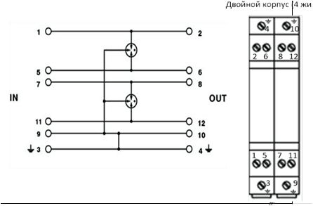 RS-485 BRPI-06 อุปกรณ์ป้องกันไฟกระชากสำหรับสัญญาณในระบบโทรคมนาคมอุตสาหกรรม เครือข่ายข้อมูล ป้องกันไฟกระชาก ป้องกันฟ้าผ่า