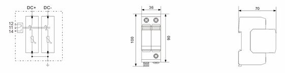 BR-40 24 กล้อง dc spd เครื่องป้องกันการกระจายไฟฟ้า การป้องกันการกระจายไฟฟ้า การติดดิน Dc Spd ระบบเฝ้าระวังความปลอดภัยประเภท 2 DC Power Surge Protector