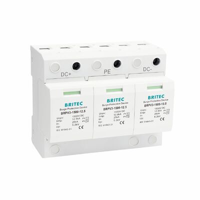 BRPV3-1500-6.25 PV Surge Arrester Module 3 อุปกรณ์ป้องกันประเภท 1+2 PV surge protector ระบบพลังงานแสงอาทิตย์ spd 1500v dc t1 t2 Solar Dc Spd pv lightning arrester ประเภท 1+2 PV surge protector