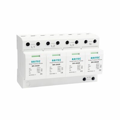 BR-50GR 3+1 OEM ODM ช่องว่างจุดไฟ 50ka อุปกรณ์ป้องกันความแรงกระชับต่ํา ระดับไฟฟ้าชั้น 1 อุปกรณ์ป้องกันความแรงกระชับต่ํา ประเภท 1 spd อุปกรณ์ป้องกันความแรงกระชับต่ํา ประเภท 1 SPD เครือข่ายกระจายไฟฟ้า LV