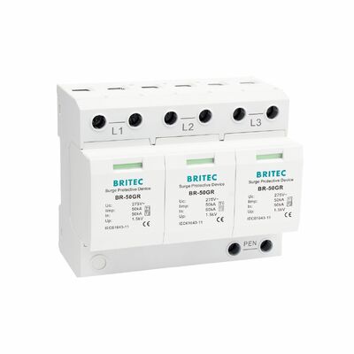 BR-50GR 3+1 OEM ODM ช่องว่างจุดไฟ 50ka อุปกรณ์ป้องกันความแรงกระชับต่ํา ระดับไฟฟ้าชั้น 1 อุปกรณ์ป้องกันความแรงกระชับต่ํา ประเภท 1 spd อุปกรณ์ป้องกันความแรงกระชับต่ํา ประเภท 1 SPD เครือข่ายกระจายไฟฟ้า LV