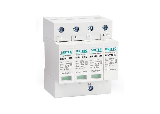 AC 275v ประเภท 1+2 3 ขั้ว + NPE Power Lightning Protection Class 1+2 อุปกรณ์ป้องกันไฟกระชาก