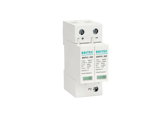 ตัวป้องกันไฟกระชากพลังงานแสงอาทิตย์ PV Lightning Protection 600v DC Surge Arrester Lightning Arrestor