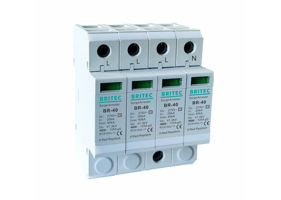 4P 40KA 275V อุปกรณ์ป้องกันไฟกระชาก 4 ขั้ว IEC 61643-11 Standard