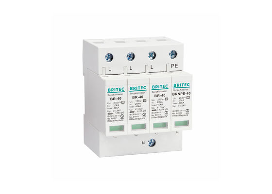 40kA 275V/255V อุตสาหกรรม DIN Rail 3 Phase Type 2 SPD เครื่องป้องกันการกระตุ้น