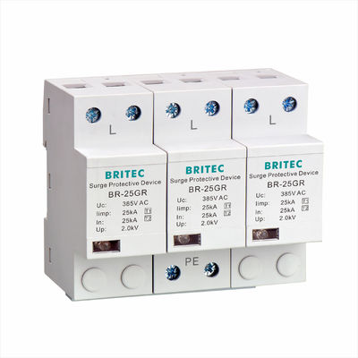 BR-25M 3P+1NPE 25kA T1+T2 อุปกรณ์ป้องกันไฟกระชาก B+C แรงดันต่ำ 3 เฟส ชนิด 1 AC spd
