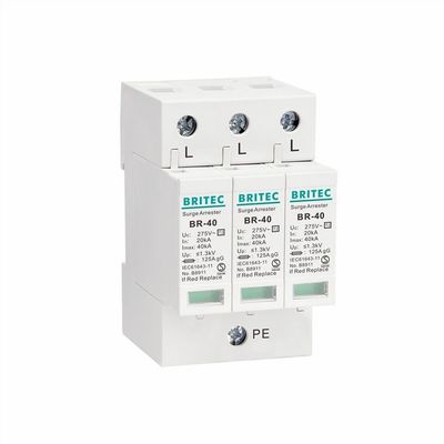 BR-40 2P 40kA 275V Type 2 Single Phase TVSS SPD อุปกรณ์ป้องกันไฟกระชากระบบป้องกันฟ้าผ่า