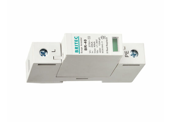 SPD 40kA 1 จุดป้องกันฟ้าผ่าราง Din ป้องกันฟ้าผ่าระบบไฟฟ้า IEC61643