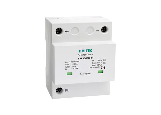 BRPV3 T1 Lightning PV Surge Arrester 10 / 350 μs กระแสกระแทกสายฟ้า