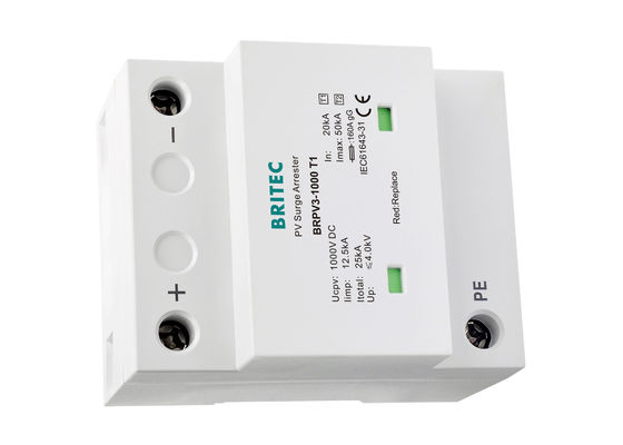 อุปกรณ์ป้องกันไฟกระชาก PV Class I Class II สำหรับระบบเซลล์แสงอาทิตย์ 12.5kA 10 / 350us