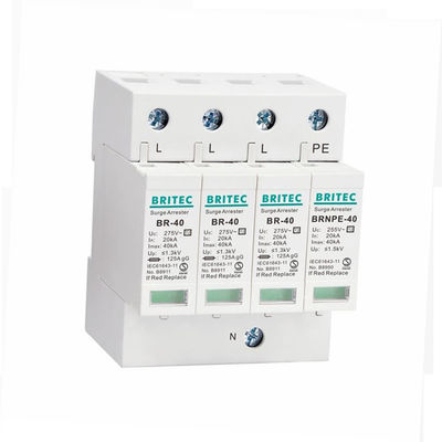 BR-40 1P+1 40kA Type 2 อุปกรณ์ป้องกันไฟกระชาก Arrester Single Phase Lightning Protection spd