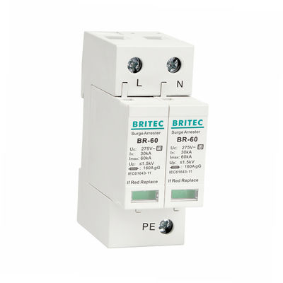 BR385-60 Type 2 อุปกรณ์ป้องกันไฟกระชาก 1P SPD 60kA Lightning Arrestors
