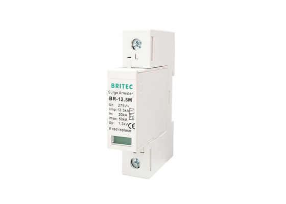 Iimp 12.5 KA 1P อุปกรณ์ป้องกันไฟกระชากแรงดันต่ำ SPD T1 + T2 Class I + II