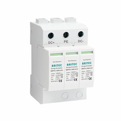 โมดูลป้องกันไฟกระชาก BRPV3-1500-6.25 สำหรับระบบโซลาร์เซลล์ อุปกรณ์ป้องกันไฟกระชาก 1500v dc t1 t2 ตัวป้องกันฟ้าผ่า SPD DC สำหรับโซลาร์เซลล์