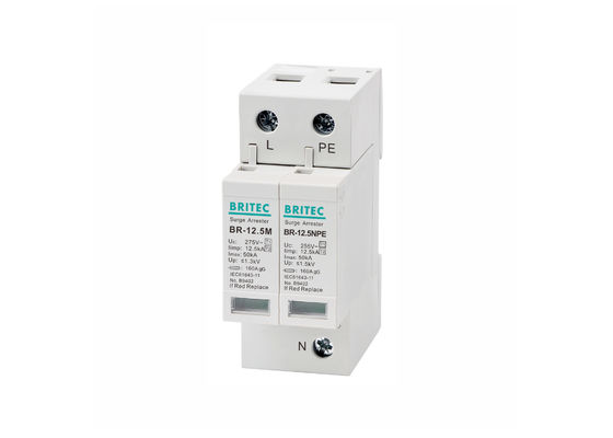 ชั้น B + C ป้องกันกระแสไฟฟ้า 12.5kA Iimp 275V AC T1 + T2